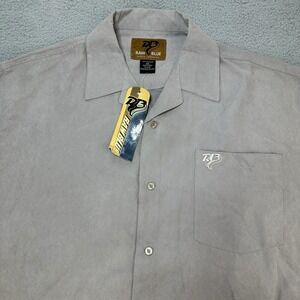 Vintage‎ Raw Blue Shirt Mens XXL Gray Button Up Hip Hop Y2K Skater NWT Casual